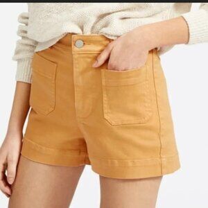 Everlane Women's High Rise Pocket Front 3" Inseam Denim Shorts Orange Size 2